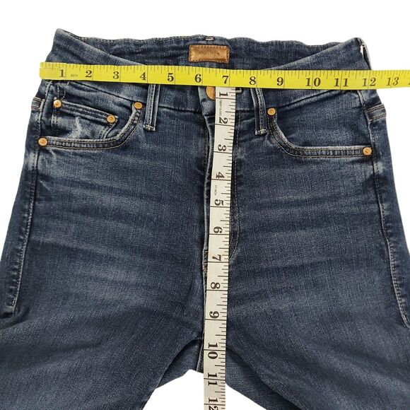 Mother High Waisted Looker Ankle Skinny Jeans Womens 23 Blue Stretch Bohemian - Picture 7 of 15